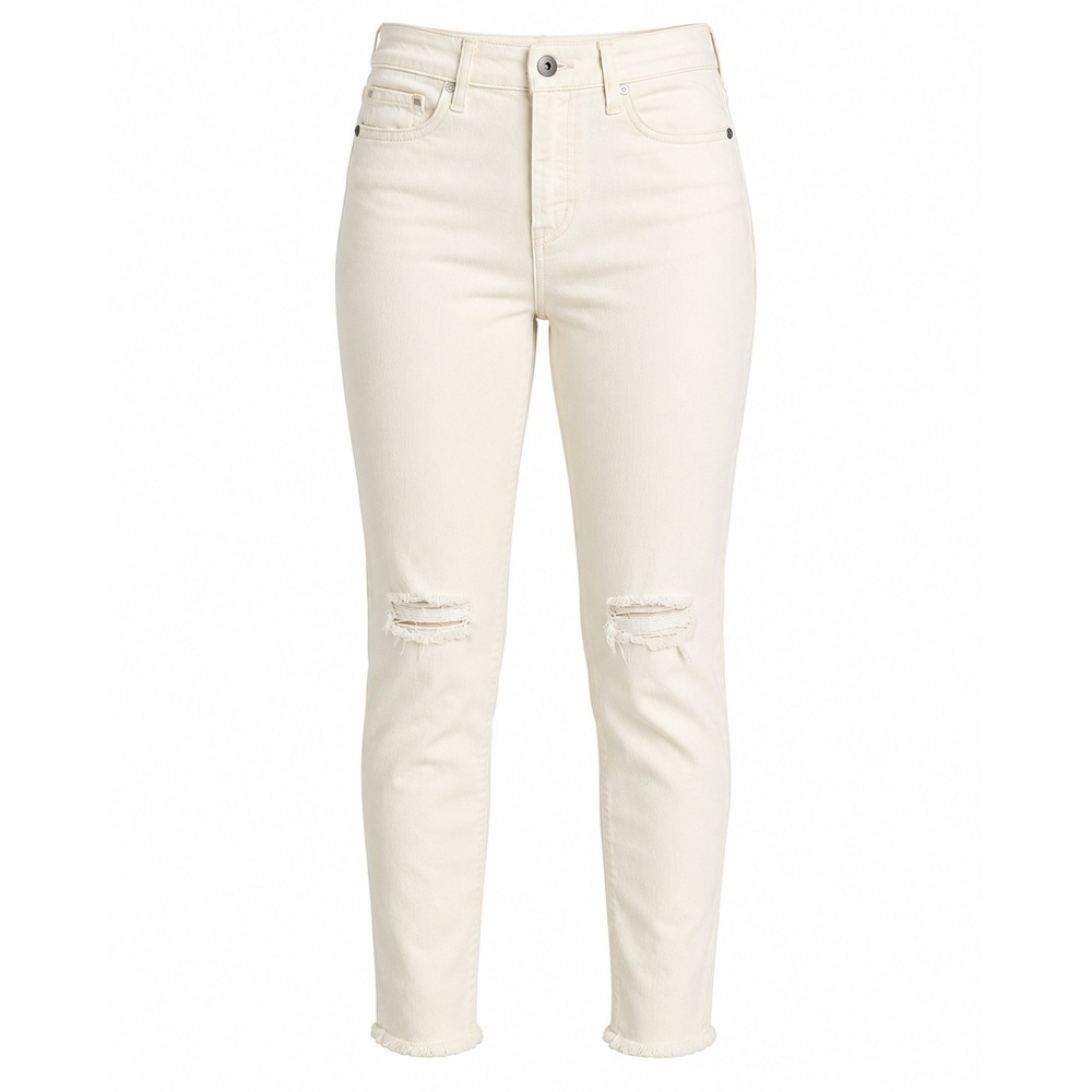 Pilcro & the Letterpress Anthropologie Jeans Womens 27 Cream High Rise Slim